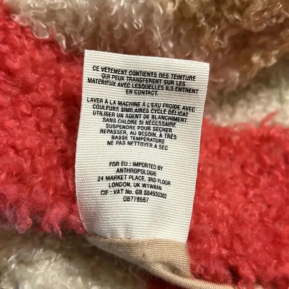 Anthropologie Sherpa pink/tan teddy jacket XS - Picture 14 of 15
